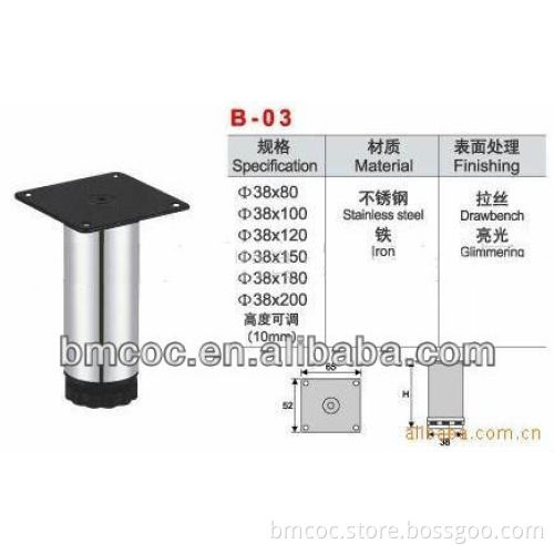 electroplated and polished stainless steel sofa foot